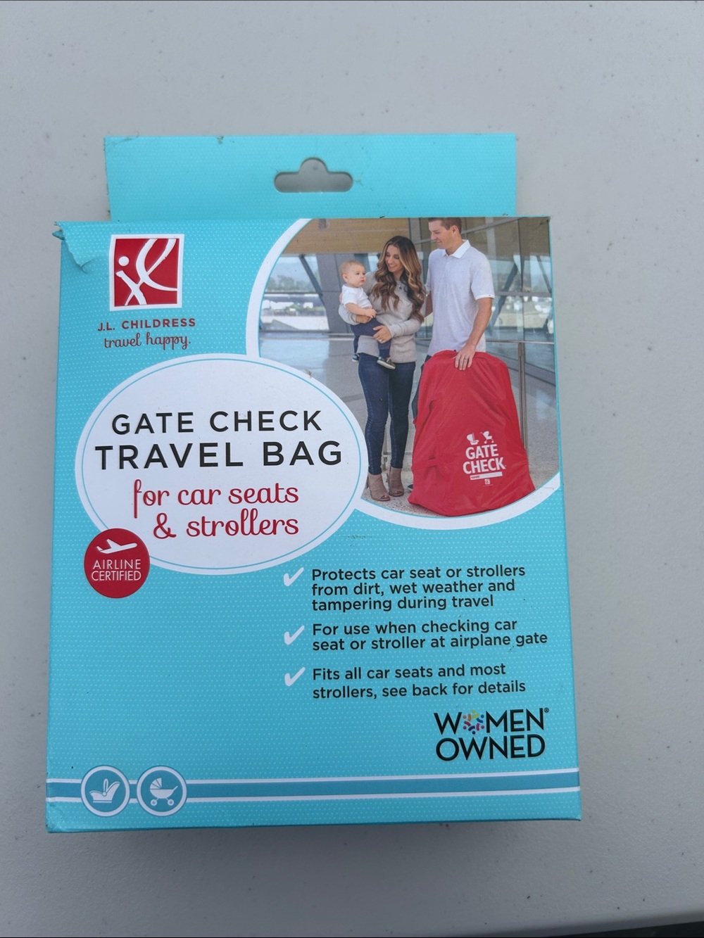 Red Gate Check Travel Bag for Car Seats & Strollers